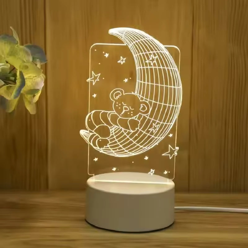 Lampada 3D Orsetto luna