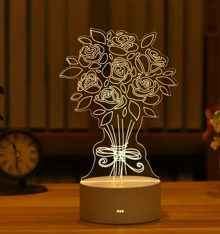 Lampada 3D Mazzo di fiori