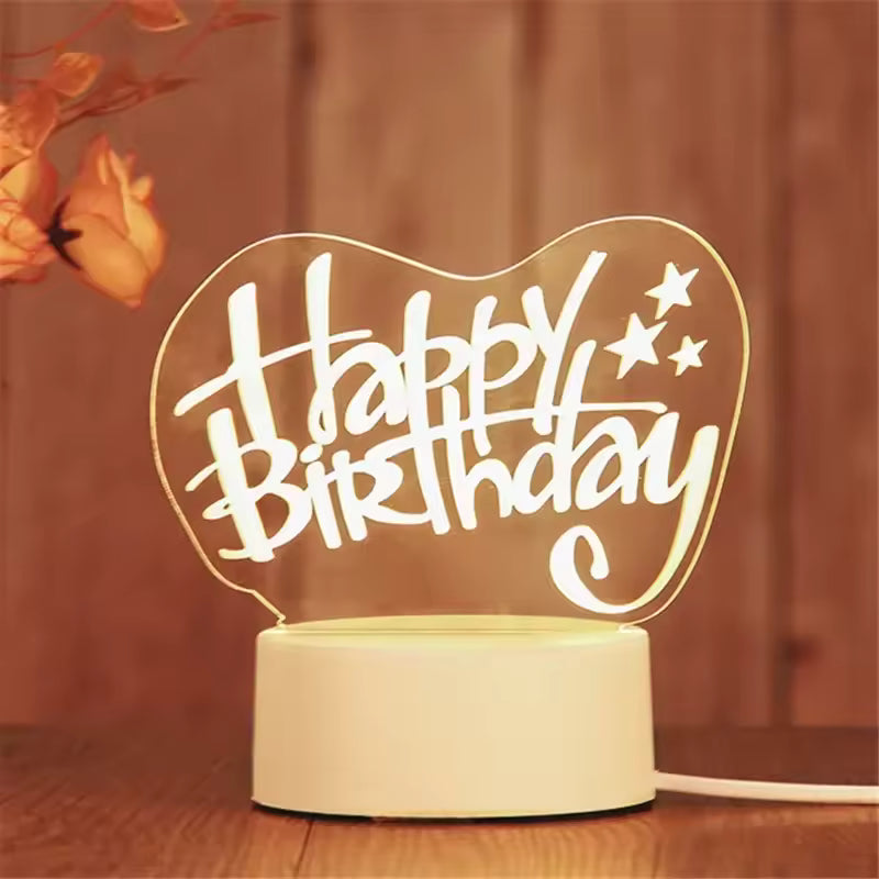 Lampada 3D Happy Birthday